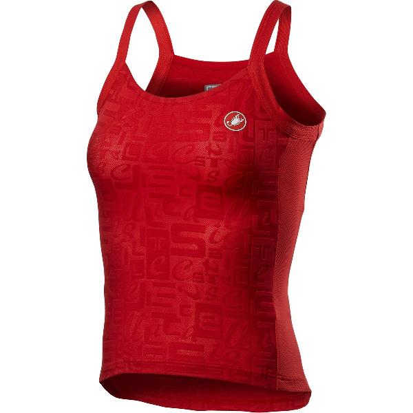 Castelli Fietsshirt mouwloos Dames Rood - PROMESSA JACQUARD BAVETTE TOP RED - XS