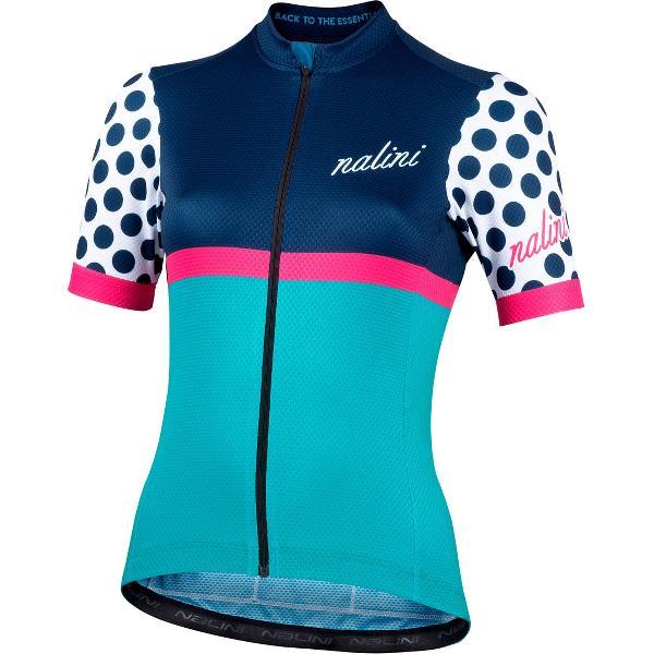 Nalini Dames Fietsshirt korte mouwen - wielrenshirt Blauw - SOLID LADY JERSEY Octane - XS