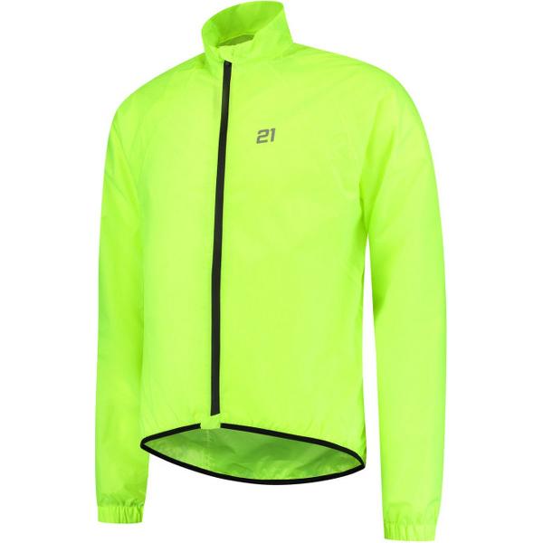 21Virages Pioggia Fiets regenjack waterdicht en getapete naden Unisex Fluo Geel - L