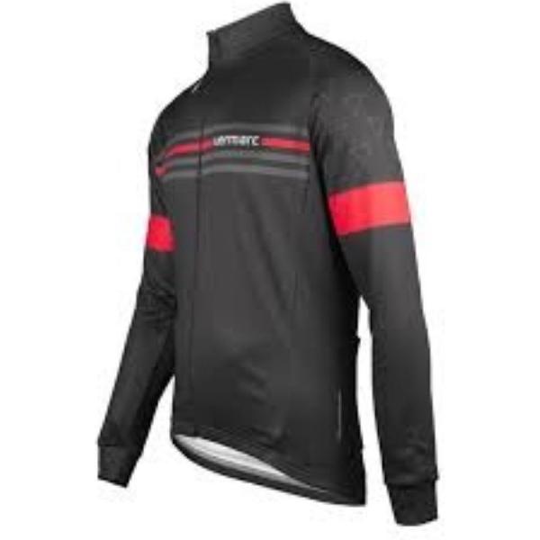 VERMARC ATTACO FIETSSHIRT LANGE MOUWEN HEREN ROOD/ZWART Maat S