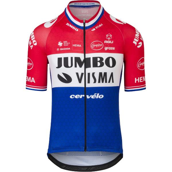 AGU Replica Dutch Champion Fietsshirt Team Jumbo-Visma Heren - Geel - XS