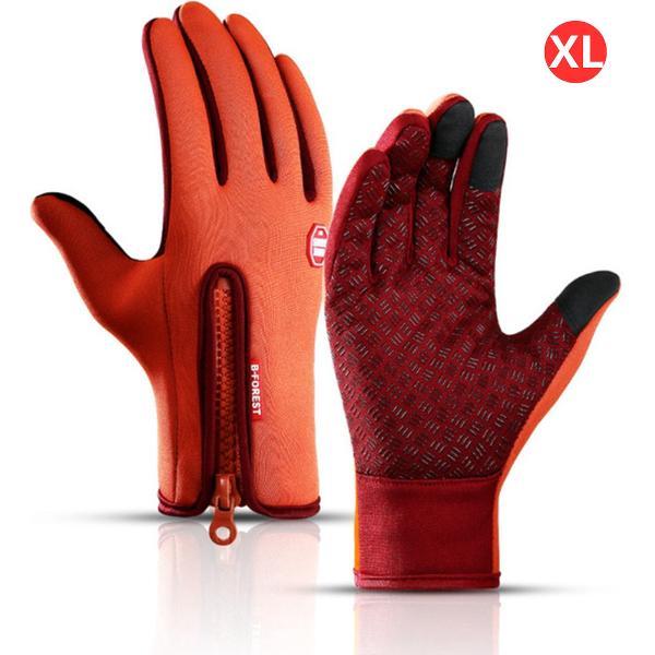 Livano Handschoenen - Touchscreen Handschoenen - Fietshandschoenen - Winter - Heren - Wielrenhandschoenen - Oranje - Maat XL