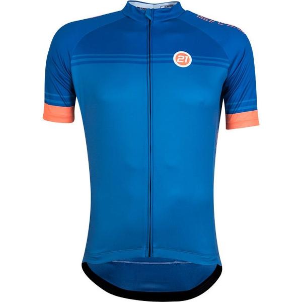 21virages Fietsshirt korte mouwen Don Lichtblauw Donkerblauw Oranje - S