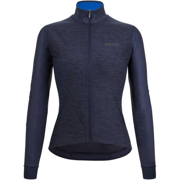 Santini Colore Puro Thermal Lange Mouwen Fietsshirt Blauw XS Vrouw