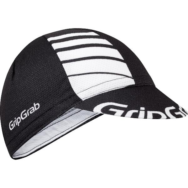 GripGrab - Lightweight Zomer Fietspet Mesh Cycling Cap Retro Fietsmuts - Zwart/Wit - Unisex - Maat S/M