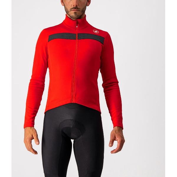 Castelli Fietsshirt lange mouwen Heren Rood Zwart / CA Puro 3 Jersey Fz Red - M